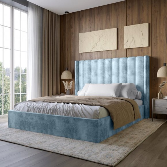 Двоспальне ліжко з підйомним механізмом LION Ніно 180x200 см SILK 501 Небесно-блакитний (LION-045033) Двоспальне ліжко з підйомним механізмом LION Ніно 180x200 см SILK 501 Небесно-блакитний (LION-045033)