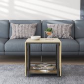 Стіл журнальний трансформер Куб Комбо Ferrum-decor 540x532x500 Чорний метал ДСП - Дуб Сонома 16 мм (FRD-105153)