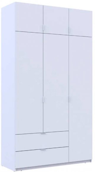 Шафа для одягу Doros Лукас Білий 3ДСП 135х50х240 DRS-011652 (80737800)