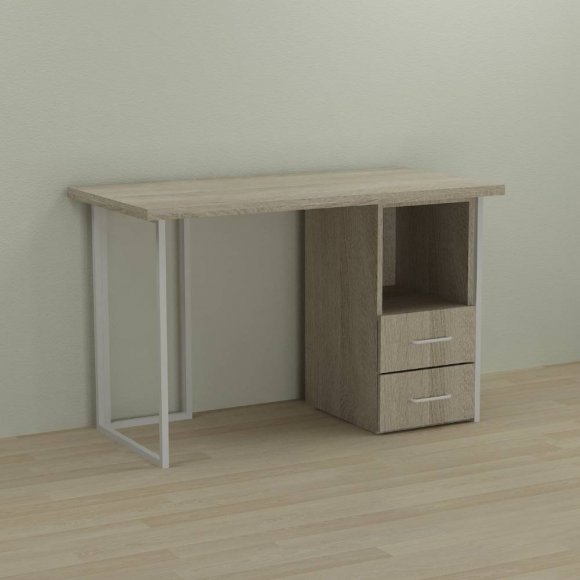 Письмовий стіл Ferrum-decor Отто 76x120x70 білий ДСП Дуб Сонома 32мм (FRD-101047)