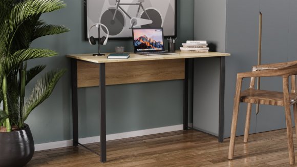Комп'ютерний стіл Ferrum-decor Раян 76x140x60 чорний ДСП Сосна Кембра 32мм (FRD-103700)