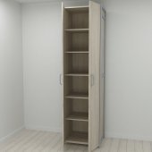 Шафа Гардероб Уні секція 7 серії Конект Ferrum-decor 220x60x50см Сірий метал ДСП Дуб Сонома 16 мм (FRD-104565)