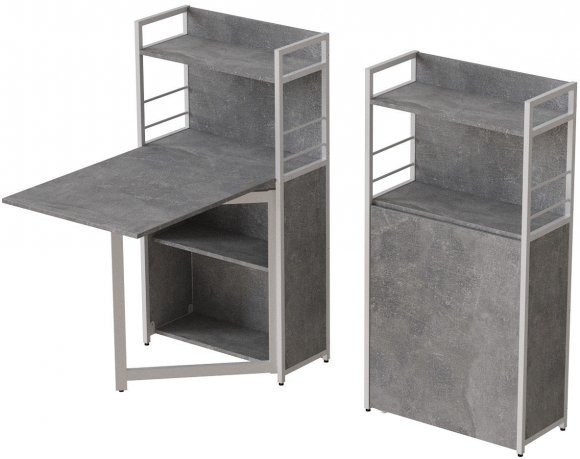 Стіл книжка з етажеркою Практик 1 Ferrum-decor 1200x640x990 Білий метал ДСП Бетон 16 мм (FRD-104624) Стіл книжка з етажеркою Практик 1 Ferrum-decor 1200x640x990 Білий метал ДСП Бетон 16 мм (FRD-104624)