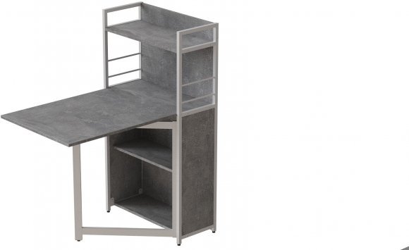 Стіл книжка з етажеркою Практик 1 Ferrum-decor 1200x640x990 Білий метал ДСП Бетон 16 мм (FRD-104624) Стіл книжка з етажеркою Практик 1 Ferrum-decor 1200x640x990 Білий метал ДСП Бетон 16 мм (FRD-104624)