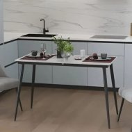 Стіл кухонний розкладний Данді на конусних ногах Ferrum-decor 75x120 160)x70 Чорний метал ДСП Бетон 16 мм (FRD-106777) Стіл кухонний розкладний Данді на конусних ногах Ferrum-decor 75x120 160)x70 Чорний метал ДСП Бетон 16 мм (FRD-106777)