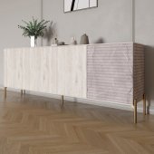 Комод на золотих металевих ніжках LION Грей 204x38x76,5 см Самоа Димчастий/Камінь (LION-042691)
