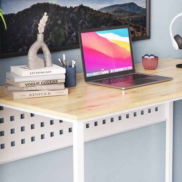 Комп'ютерний стіл Ferrum-decor Майк 75x100x60 білий ДСП Дуб Сан-Марино 16мм (FRD-101300)