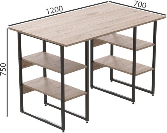 Комп'ютерний стіл Ferrum-decor Карен 75x120x70 чорний ДСП Дуб Сан-Марино 16мм (FRD-102063)