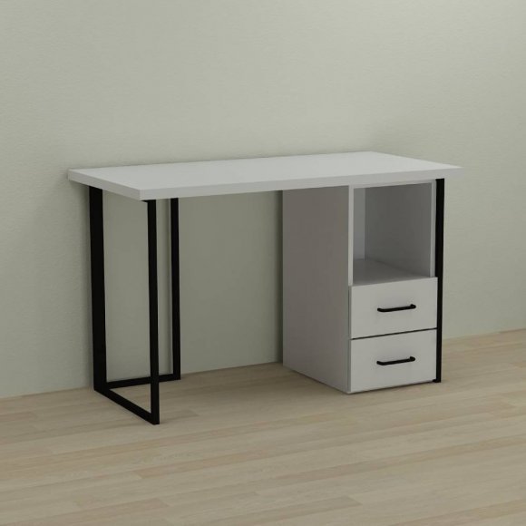 Письмовий стіл Ferrum-decor Отто 76x120x60 чорний ДСП Біле 32мм (FRD-103576)