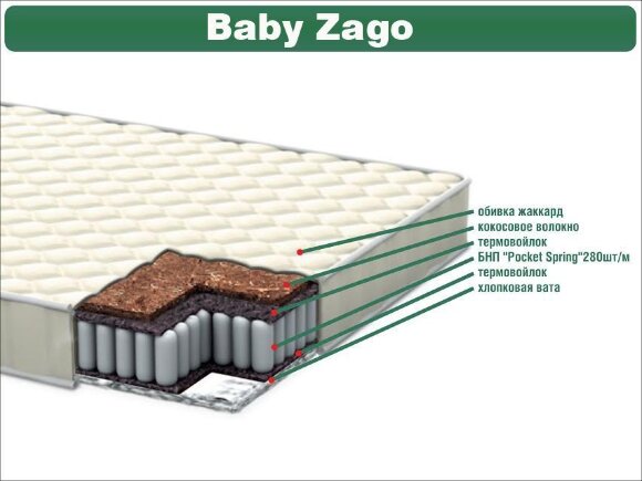 Матрас Baby zago 80x160x12 см