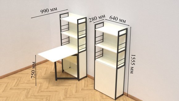 Стіл книжка з етажеркою Практик 2 Ferrum-decor 1555x640x990 Чорний метал ДСП Біле 16 мм (FRD-104625) Стіл книжка з етажеркою Практик 2 Ferrum-decor 1555x640x990 Чорний метал ДСП Біле 16 мм (FRD-104625)