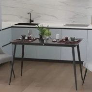 Стіл кухонний розкладний Данді на конусних ногах Ferrum-decor 75x120 160)x70 Чорний метал ДСП Сосна Кембра 16 мм (FRD-106778) Стіл кухонний розкладний Данді на конусних ногах Ferrum-decor 75x120 160)x70 Чорний метал ДСП Сосна Кембра 16 мм (FRD-106778)