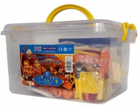 Магнітний конструктор 87 деталей Plastic box 3-D MK-87