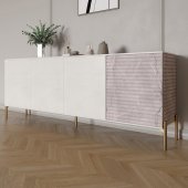 Комод на золотих металевих ніжках LION Грей 204x38x76,5 см Бетон Style/Камінь (LION-042694)