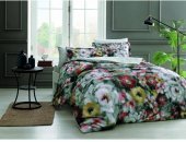 Постільна білизна сатин Digital Leros gri v1 сірий євро 200х220 см