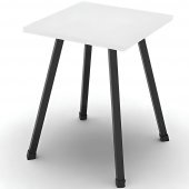 Табурет кухонний Ferrum-decor 430x320x320 Чорний метал ДСП Біле 16 мм (FRD-104639)