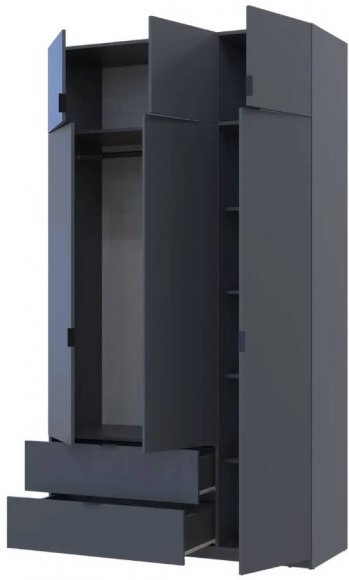 Шафа для одягу Doros Лукас Графіт 3ДСП 135х50х240 DRS-011654 (80737801)