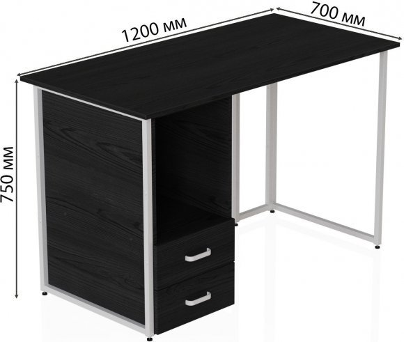 Комп'ютерний стіл Ferrum-decor Отто 75x120x70 білий ДСП Сосна Кембра 32мм (FRD-101050)