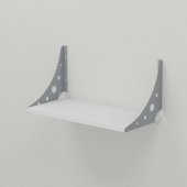 Полиця настінна Ferrum-decor Ханді 2 240x600x240 метал Сірий ДСП Біле 16 мм (FRD-102589)