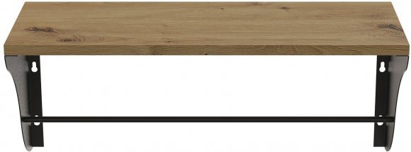Настінна полиця Ferrum-decor Комфі 260x500x240 метал Чорний ДСП Дуб Артизан 16 мм (FRD-102721)