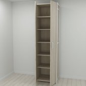 Шафа Гардероб Уні секція 7 серії Конект Ferrum-decor 220x60x50см Білий метал ДСП Дуб Сонома 16 мм (FRD-104569)
