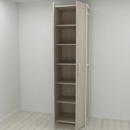Шафа Гардероб Уні секція 7 серії Конект Ferrum-decor 220x60x50см Білий метал ДСП Дуб Сонома 16 мм (FRD-104569)