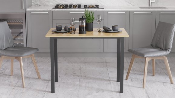 Стіл універсальний Knap Ferrum-decor 750x1000x700 Чорний метал ДСП Дуб Артизан 16 мм (FRD-106367)