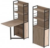 Стіл книжка з етажеркою Практик 2 Ferrum-decor 1555x640x990 Чорний метал ДСП Дуб Сан-Марино 16 мм (FRD-104626)