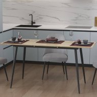 Стіл кухонний розкладний Данді на конусних ногах Ferrum-decor 75x120 160)x70 Чорний метал ДСП Дуб Сонома 16 мм (FRD-106780) Стіл кухонний розкладний Данді на конусних ногах Ferrum-decor 75x120 160)x70 Чорний метал ДСП Дуб Сонома 16 мм (FRD-106780)