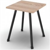 Табурет кухонний Ferrum-decor 430x320x320 Чорний метал ДСП Дуб Сонома 16 мм (FRD-104640)
