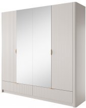 Шафа для одягу Perfect Home Ланте / Lante 4-дверна з дзеркалом і золотими ручками 4D2S/213 Беж (PFH-091124)