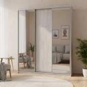 Шафа-купе Doros City Light Сосна Натти 1 ДСП / 2 дзеркала 225х60х225 (DRS-011972)