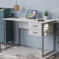 Письмовий стіл Ferrum-decor Дакота 75x140x70 сірий ДСП Біле 16мм (FRD-102348)
