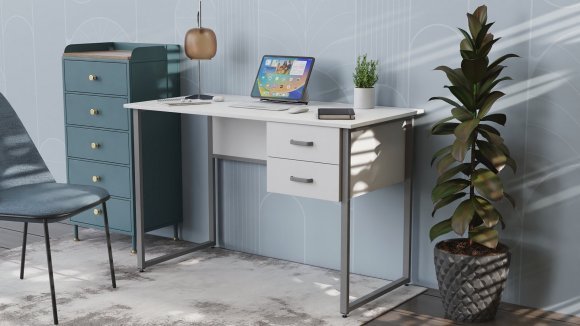 Письмовий стіл Ferrum-decor Дакота 75x140x70 сірий ДСП Біле 16мм (FRD-102348)