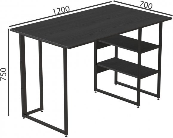 Комп'ютерний стіл Ferrum-decor Кевін 75x120x70 чорний ДСП Сосна Кембра 16мм (FRD-103831)