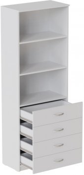 Шафа Анжело Ferrum-decor на 3 полиці з 4 ящики 1900x700x380 ДСП Біле 16 мм (FRD-105019) Шафа Анжело Ferrum-decor на 3 полиці з 4 ящики 1900x700x380 ДСП Біле 16 мм (FRD-105019)