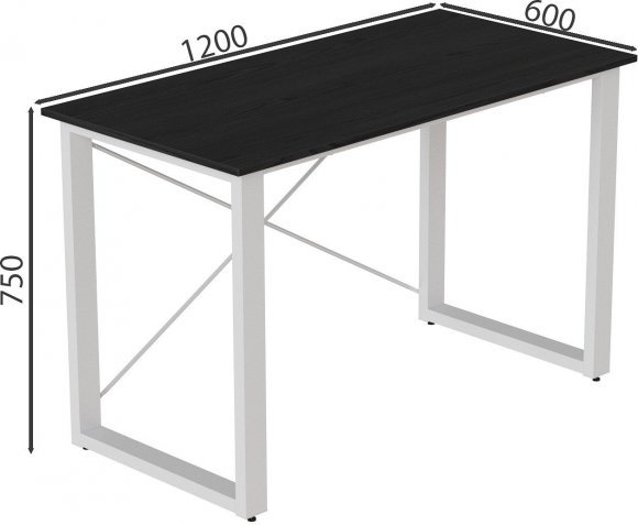 Письмовий стіл Ferrum-decor Драйв 750x1200x600 Білий метал ДСП Сосна Кембра 16 мм (FRD-103124)