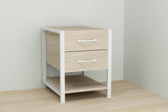 Тумба універсальна Ferrum-decor Вів'єн 2/1 50x41x40 білий ДСП Дуб Сонома 16мм (FRD-104178)