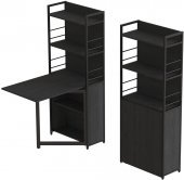 Стіл книжка з етажеркою Практик 2 Ferrum-decor 1555x640x990 Чорний метал ДСП Сосна Кембра 16 мм (FRD-104627)