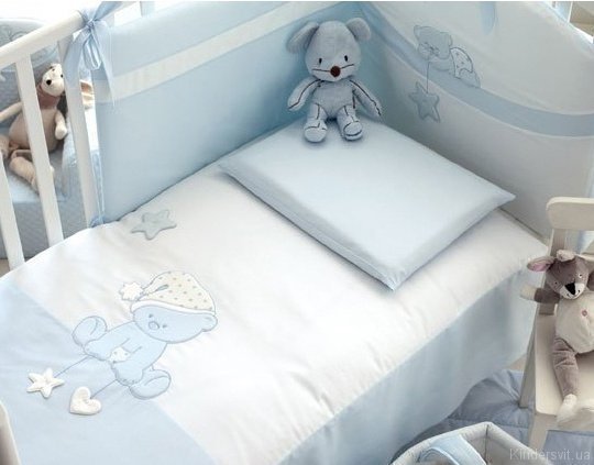Mary Baby Постельный комплект Stellina голубой 12/CP/ST/AZ