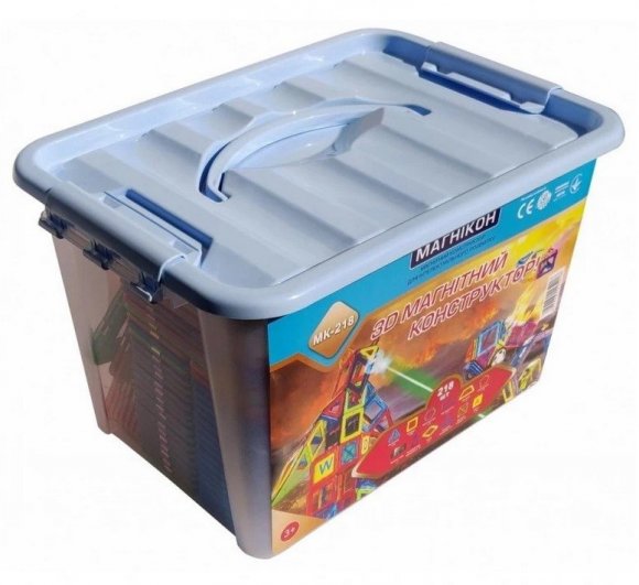 Магнітний конструктор 218 деталей Plastic box MK-218