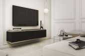 Тумба під телевізор навісна Perfect Home Оро / Oro 2-дверна RTV135 MDF Чорний (PFH-091355)