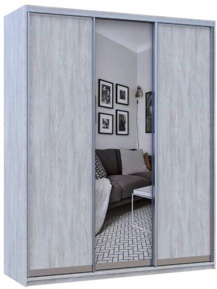 Шафа-купе Doros City Light Сосна Натти 2 ДСП / 1 дзеркало 225х60х225 (DRS-011973)