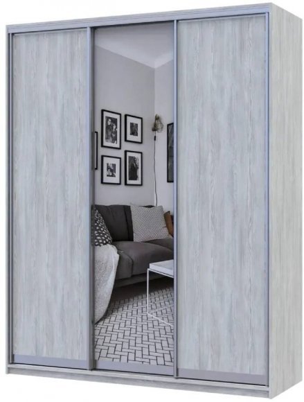 Шафа-купе Doros City Light Сосна Натти 2 ДСП / 1 дзеркало 225х60х225 (DRS-011973)