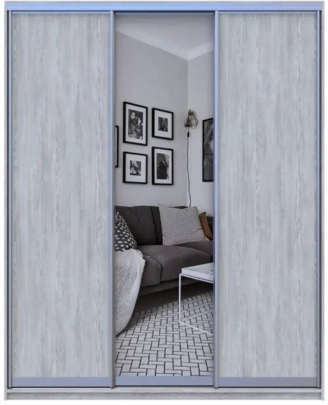 Шафа-купе Doros City Light Сосна Натти 2 ДСП / 1 дзеркало 225х60х225 (DRS-011973)