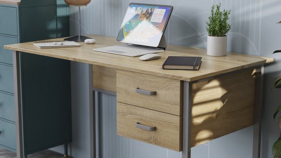 Письмовий стіл Ferrum-decor Дакота 75x140x70 сірий ДСП Дуб Сонома 16мм (FRD-102349)