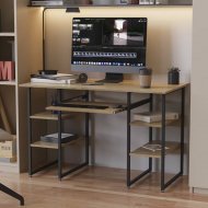 Письмовий стіл Ferrum-decor Тім 75x140x60 чорний ДСП Дуб Сонома 16мм (FRD-103961)