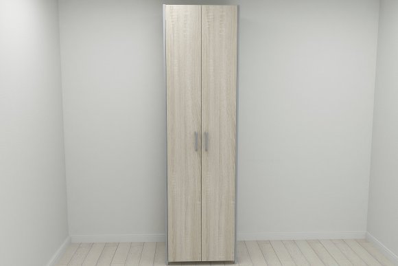 Шафа Гардероб Уні секція 6 серії Конект Ferrum-decor 220x60x50см Сірий метал ДСП Дуб Сонома 16 мм (FRD-104577)