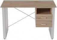 Письмовий стіл із ящиками Ferrum-decor Оскар 750x1400x600 метал Білий ДСП Дуб Сан-Марино 16 мм (FRD-103242)