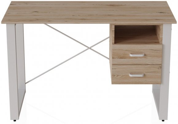 Письмовий стіл із ящиками Ferrum-decor Оскар 750x1400x600 метал Білий ДСП Дуб Сан-Марино 16 мм (FRD-103242)